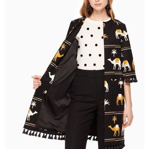 Kate spade novelty camel tassel coat